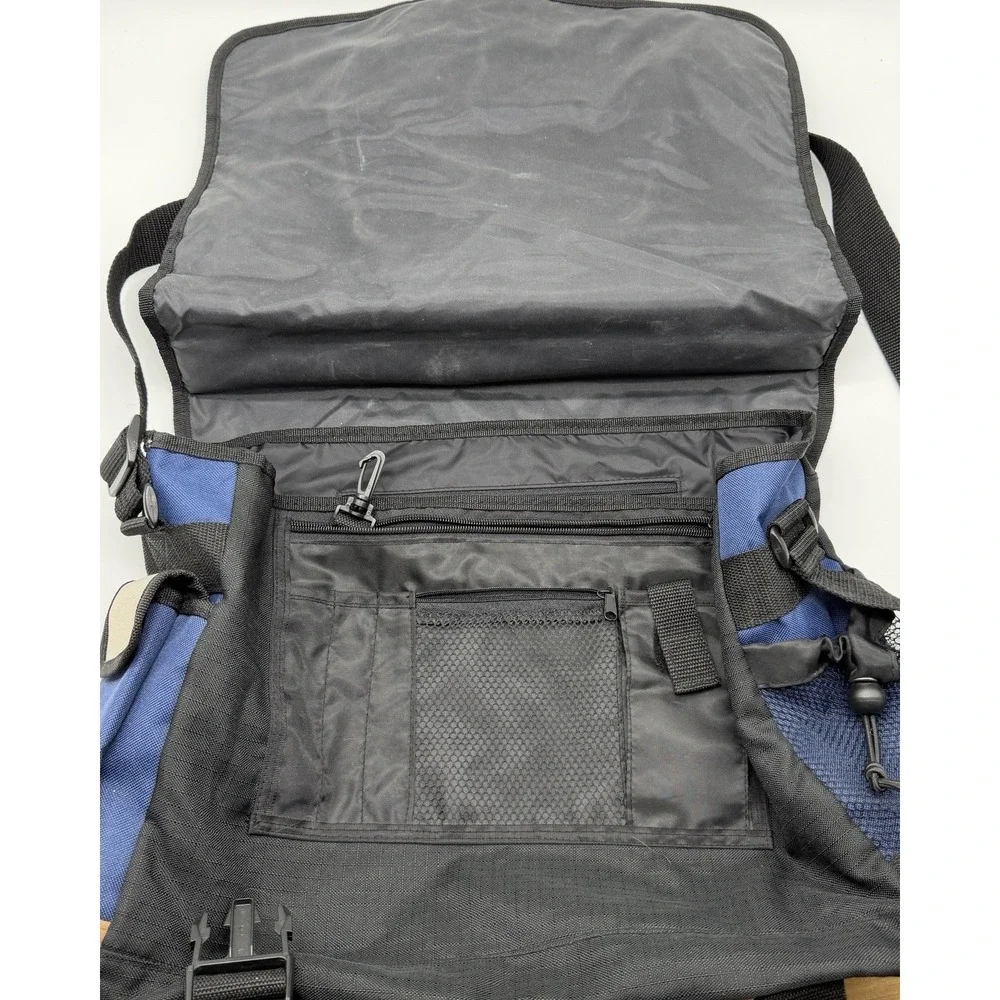 Mountain Ridge Messenger Laptop Bag Blue Tan Black Shoulder Travel